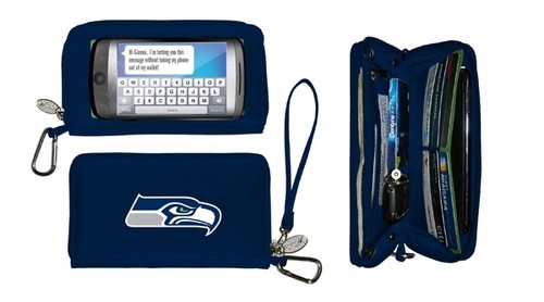 New Touch Smart phone Deluxe Wallet NFL Licensed SEATTLE SEAHAWKS Blue ...