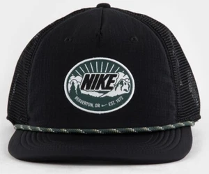 Nike Rise Structured Black, Olive Green & White W/Patch Hat Men's Trucker NWT!! - Picture 1 of 7