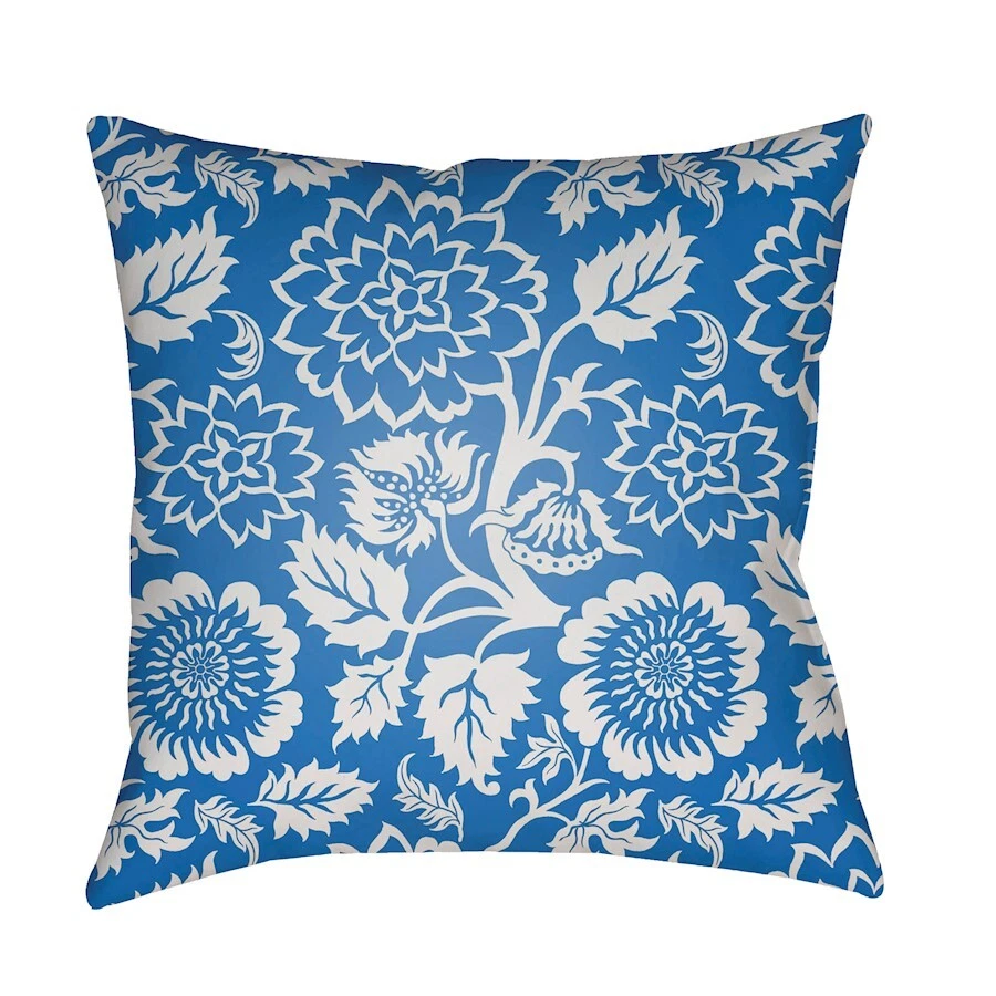 Moody Floral by Surya Pillow, White/Blue, 18' x 18' - MF019-1818 - Image 1 of 1