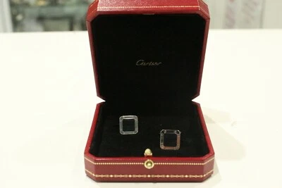 Серебряные и черные запонки Cartier Santos De Cartier - Изображение 1 из 4