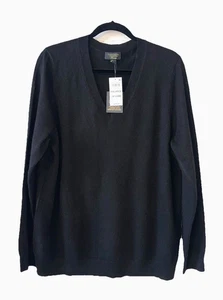 CHARTER CLUB NWT Size XXL 100% Cashmere 2-Ply V-Neck Sweater Black FALL 2024 H68 - Picture 1 of 8