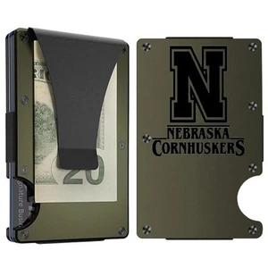 Custom NEBRASKA CORN HUSKERS Laser Engraved Wallet - Pick A Wallet Color - Picture 1 of 11