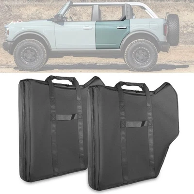 Protective Rear Door Storage Bags for Ford Bronco 4-Door 2021-2024 Black Pair - Изображение 1 из 4