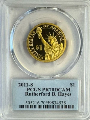 2011 PCGS PR70DCAM RUTHERFORD HAYES PRESIDENTIAL DOLLAR-$5.00 FLAT RATE SHIPPING - Image 1 of 4