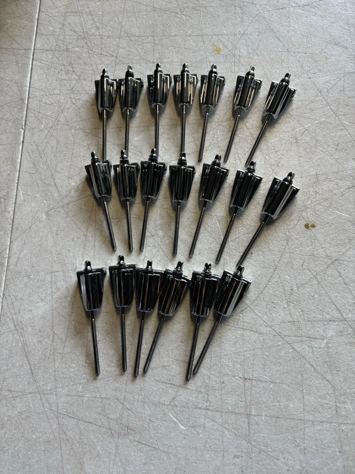 DW Set Of 20 Design Series Bass Drum Tension Rods and Claws Chrome - Image 1 of 2