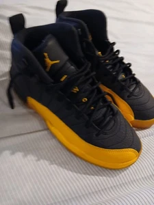 Nike Air Jordan 12 Retro Black Taxi Youth taglia 5Y 151186-071 - Foto 1 di 9