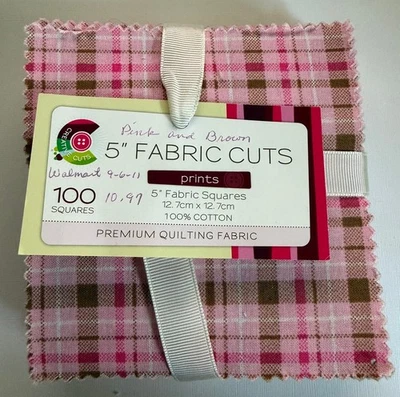Craftive Cuts 100 Assorted pre cut charm pack 5" squares 100% cotton fabric - Image 1 of 4