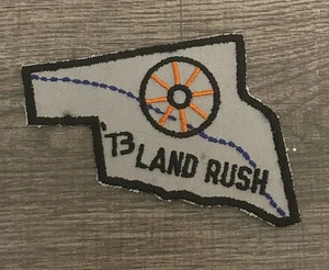 Vintage BOY SCOUTS OF AMERICA Land Rush Uniform Badge PATCH 1973 - Picture 1 of 2