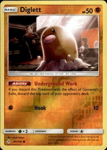 Pokemon Reverse Holo Diglett SM - Unbroken Bonds 85/214 LP - Imagen 1 de 2