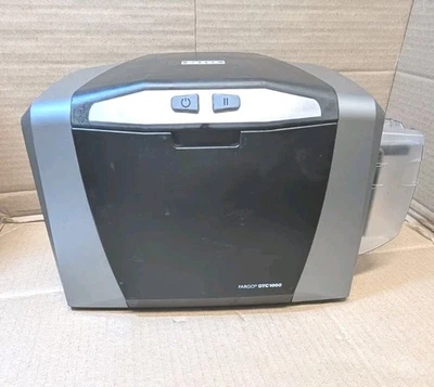 HID Fargo DTC1000 Thermal Transfer Full Color ID Card Badge Printer USB No Power - Image 1 of 4