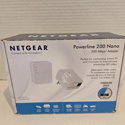Netgear Powerline 200 Nano Adapter XAVB2101 Wall Plug New Nos - Image 1 of 4