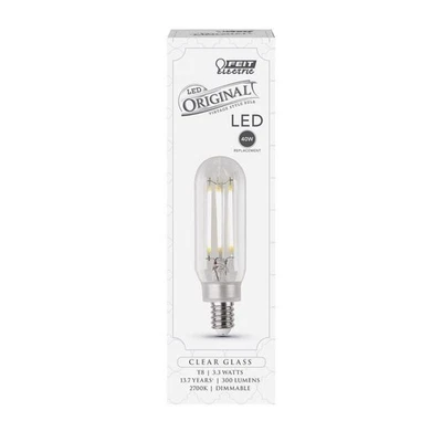 Feit Electric T8C/CL/VG/CALED 3.3W T8 E12 Equivalence Vintage Clear LED Bulb - Image 1 of 3