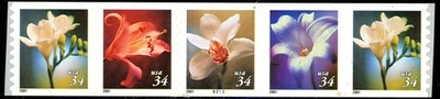 Four Flowers 34c Type PNC5 PL B2122 MNH Scott's 3478 3479 3480 & 3481          ~ - Image 1 of 2