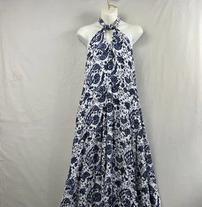 INC International Concepts Maxi Dress Women's Medium Halter Floral Boho Beach - Picture 1 of 14