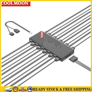 DE 1 To 10 4 Pin PWM 3 Pin Addressable ARGB Adapter Magnetic Suction for Case Fa - Afbeelding 1 van 18