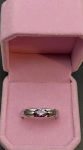 Vintage Lia Sophia “Freesia” Silver Tone Ring Purple Cubic Zirconia, Size 11 - Picture 1 of 6