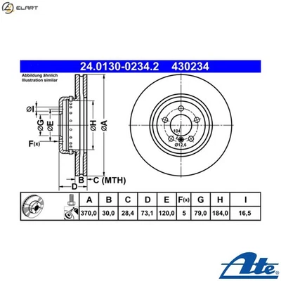 2x BRAKE DISC 24.0130-0234.2 FOR BMW B47D20B N47D20D N20B20A/C N26B20A B48B20 - Image 1 of 4