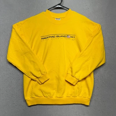Gildan MACKINAC ISLAND Sudadera Amarilla Peso Pesado Talla L Unisex Foto 1 de 4