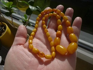 Antik Bernsteinkette Butterscotch TOP Color Bernstein baltic amber 25,5g - Bild 1 von 15