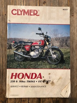 Clymer - Honda 250 y 360 gemelos 1974-1977 manual de servicio del propietario M323 Foto 1 de 3
