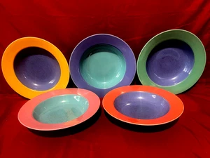 Lindt Stymeist Colorways Set Of 5 Rimmed Pasta/Soup Bowls 9" - Picture 1 of 1