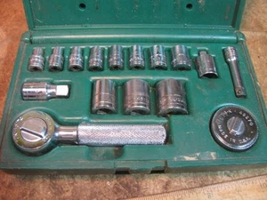 SK Tools 3/8" 1/4" Drive Socket Set Stubby 3/8 Ratchet 1/4" Thumb Ratchet 4216 - Picture 1 of 4