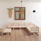 9 Piece Garden Lounge Set Solid Pinewood vidaXL