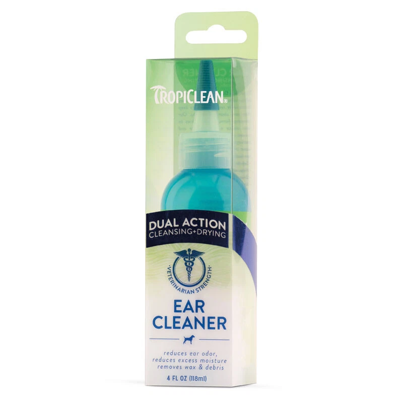 Tropiclean Dual Action Cleansing & Drying Ear Cleaner for Pets Wax Dirt 118ml - Image 1 of 1