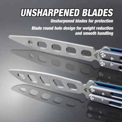 2-PACKS Butterfly Balisong Trainer Training Dull Knife Blade Practice Tool Metal - Image 1 of 4