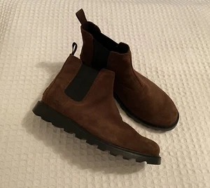 SOREL Ainsley Waterproof Burro Brown Suede Chelsea Ankle Boots - 37 / Women’s 6 - Picture 1 of 9