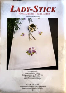 German Embroidery Kit LADY-STICK Handarbeits-Tischlaufer - Picture 1 of 2