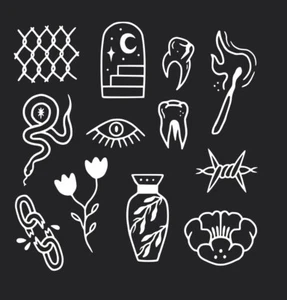 Abstract Sticker Pack Die Cut Vinyl Decal Custom Vinyl Lettering Window Business - Picture 1 of 7