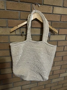 NWT Anthropologie Raj Cotton Woven Carpet Large Tote Shopping Bag Cream - Picture 1 of 8