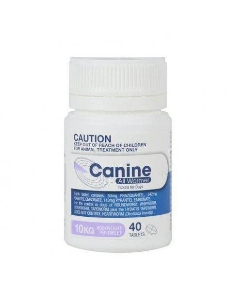 Canine All Wormer Tablets for Dogs 10kg - 40 Tablets - image 1 of 1