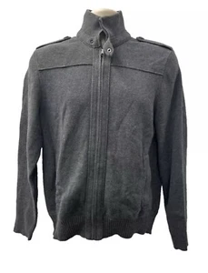 Men's BANANA REPUBLIC Gray Full Zip Sweater Size Small Pima Cotton 78% Wool 22% - Picture 1 of 12