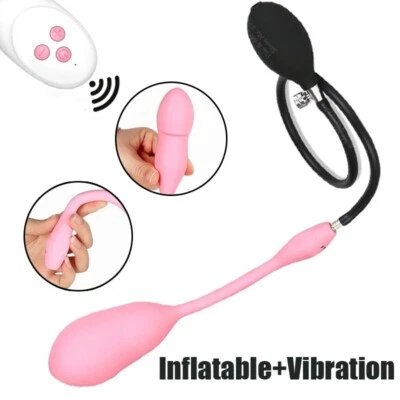 2IN1 Inflatable Vibrator G-spot Massager Dildo Sex Toy Anal Butt Plug for Women - Image 1 of 4