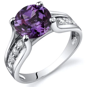 Solitaire Style 2.75 cts Alexandrite Ring Sterling Silver Sizes 5 to 9 - Picture 1 of 3