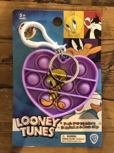 Push Pop Squishies Squishers Tweety Bird Keychain backpack clip Looney Tunes toy - Picture 1 of 2
