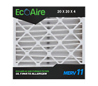 Eco-Aire 20x20x4 MERV  11, Pleated Air Filter, 20x20x4, Box of 6