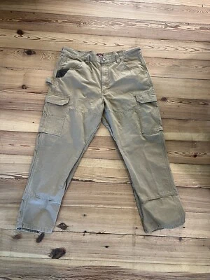 Wrangler Workwear Pants Mens 40x30 Khaki Tan Carpenter Cargo Utility - Image 1 of 4