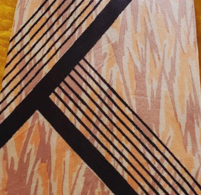 1940s 1950s BOLD VINTAGE MENS TIE ~ INDIGO & PEACH ~ SPACE AGE MOD JAZZ ~ 51" - Image 1 of 4