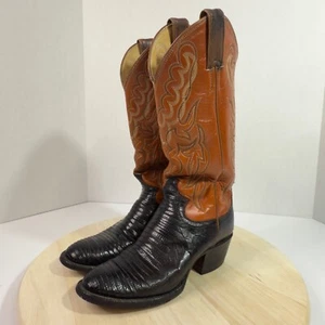 Justin Boot Lizard Skin Boy/Girl Cowboy Boots Size 4.5B - Picture 1 of 20