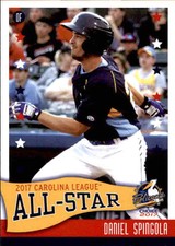 2017 Carolina League All-Stars Choice #45 Daniel Spingola Chapel Hill NC Card