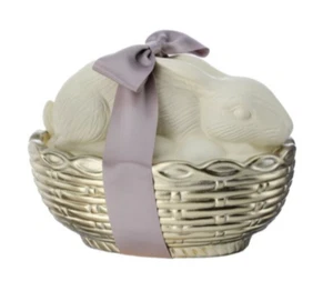 Resin Chocolate Bunny in Egg Basket - FAST FEDEX SHIPPING! - Picture 1 of 1