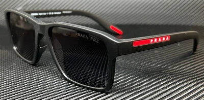 PRADA LINEA ROSSA PS 05YS DG002G Black Rubber Polarized Men's 58 mm Sunglasses - Image 1 of 4