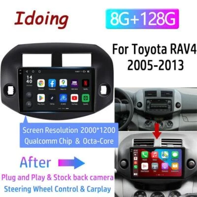 For 2006-2012 Toyota RAV4 Apple Carplay Car Stereo Radio GPS Android Auto 8+128G - Image 1 of 4