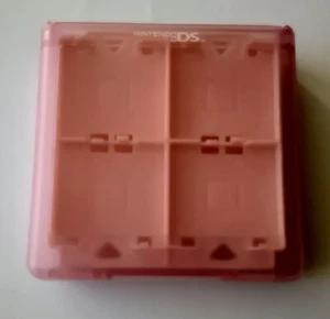 Official Nintendo DS Clear Pink Plastic Hard 16 Game Cartridge Case Box - Picture 1 of 2