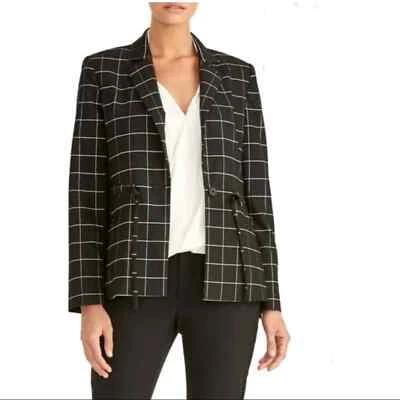 RACHEL ROY COLLECTION Amalia Plaid Jacket Women's Black & White Size Small NEW - Image 1 of 4