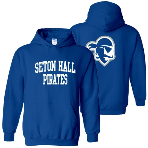 Seton Hall Pirates Front and Back Print Hoodie - Royal Cover