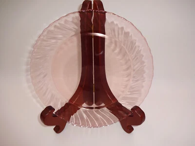 Vintage Arcoroc Round Pink Swirl Rosaline Dinner Plate 8-3/4" France - Image 1 of 4